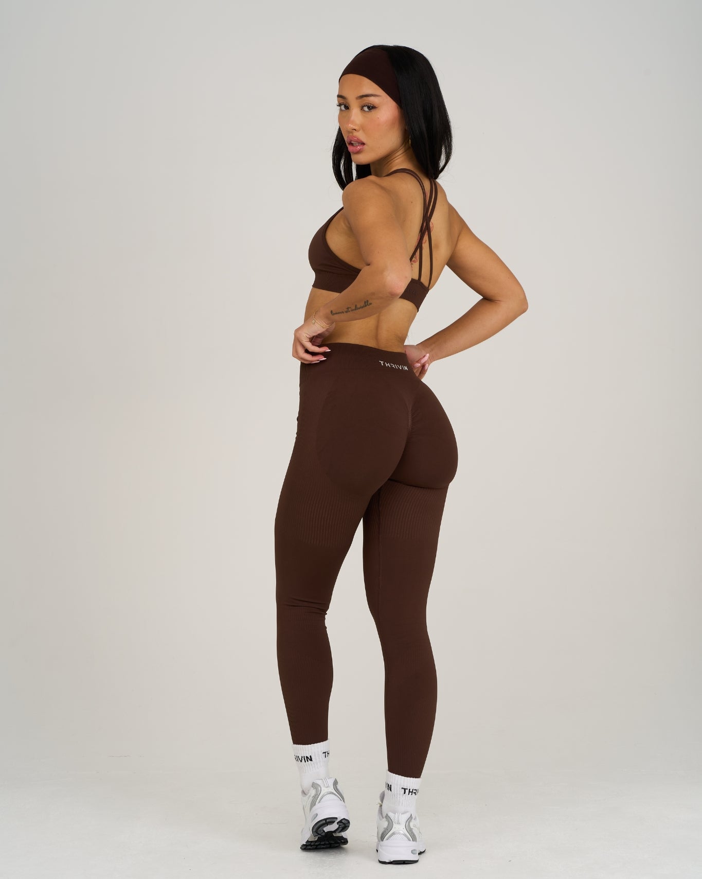 Elevate Ribbed Contour Leggings | Bourbon Brown