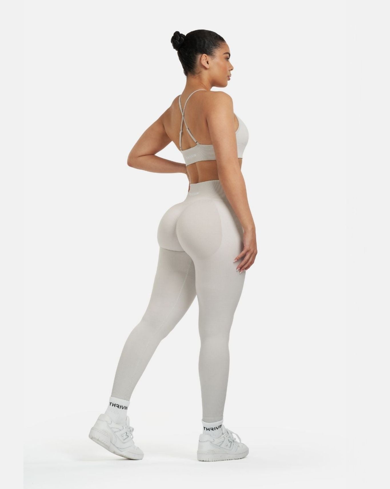 SculptV2 Ribbed Contour Leggings - Stone Grey