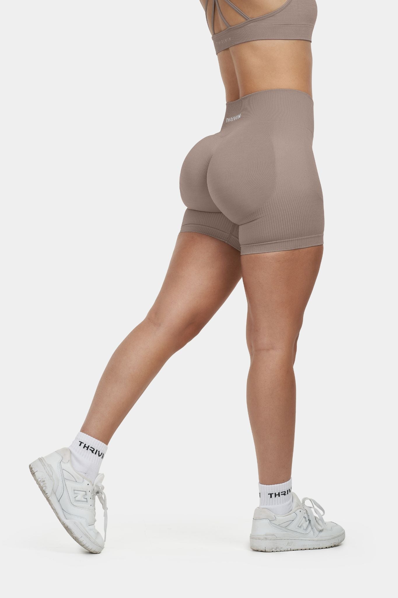 Arise - Sculpt Ribbed Contour Shorts - Licht Grijs