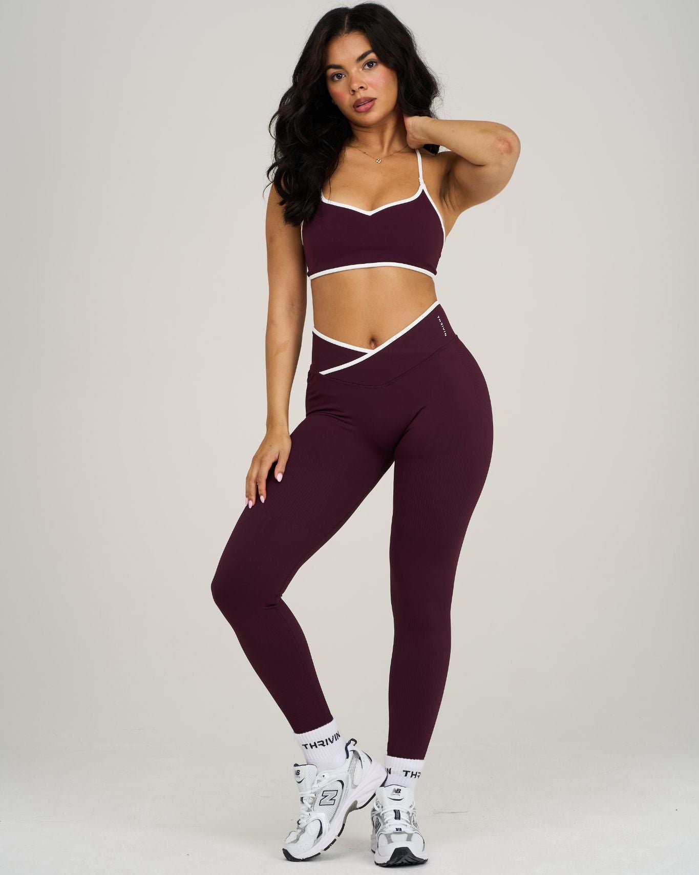 Outline V Waist Leggings | Winter Plum