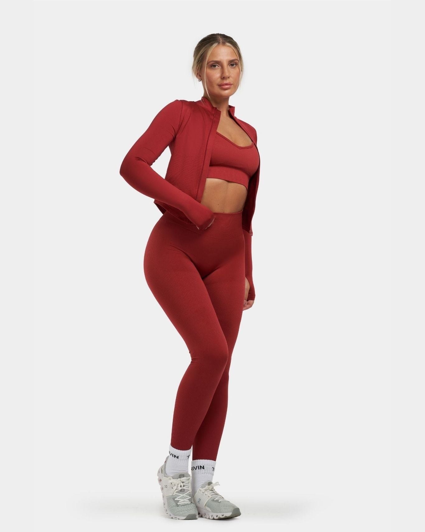 SculptV2 Ribbed Contour Leggings | Cherry Spice