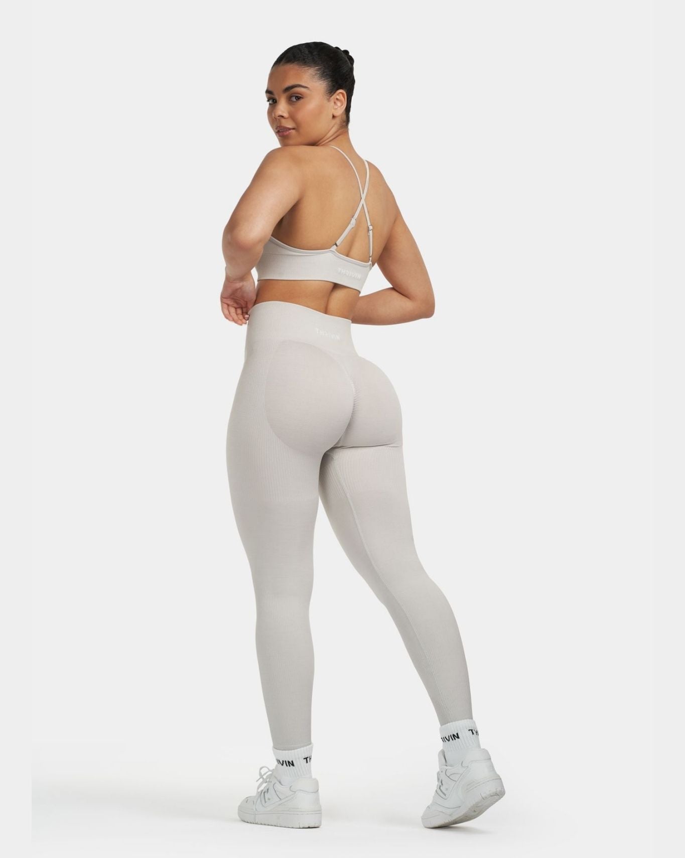 SculptV2 Ribbed Contour Leggings - Stone Grey