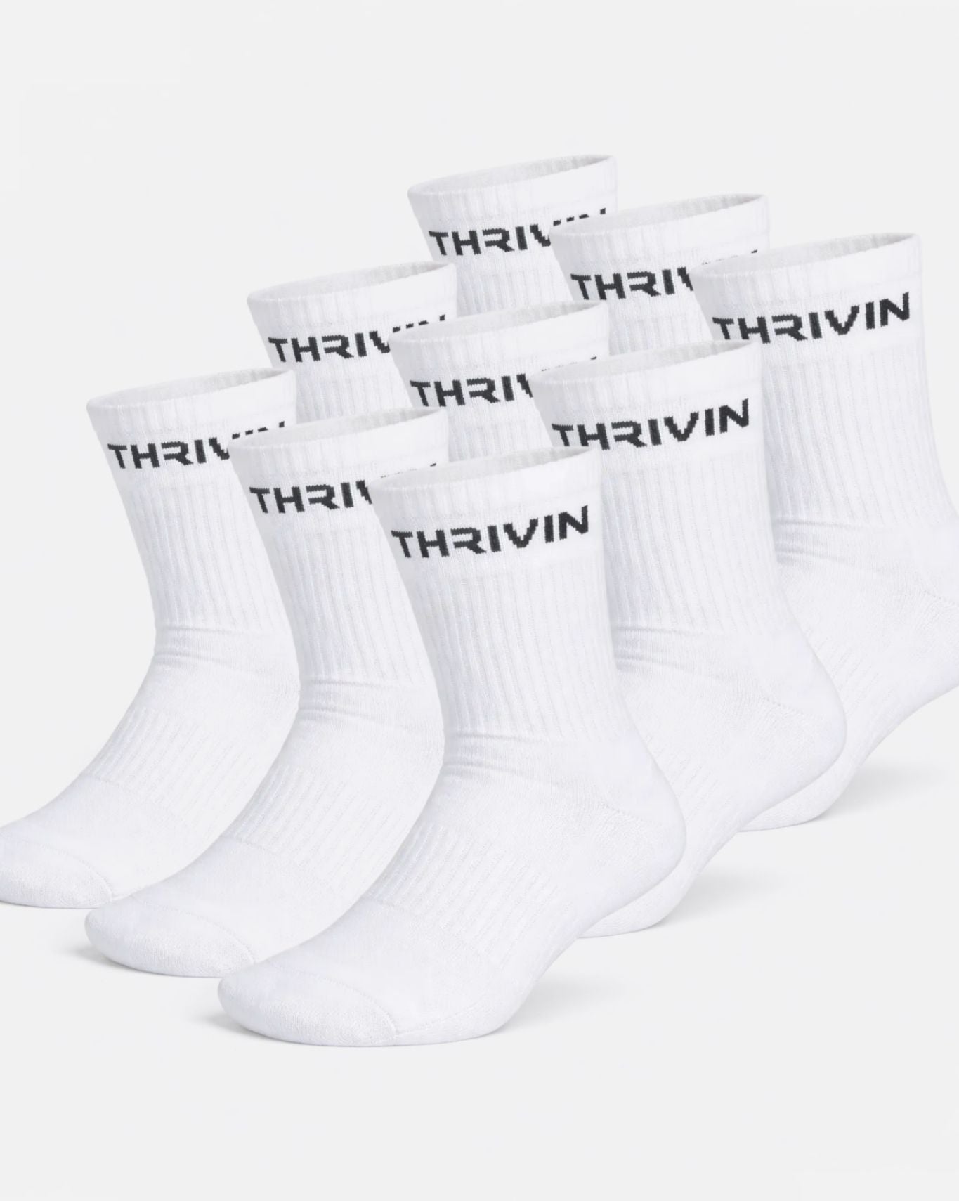 THRIVIN Silk Socks - 9 Pairs Pack | White