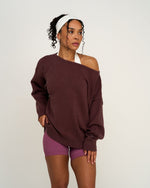 Off Shoulder Sweater | Dark Mauve