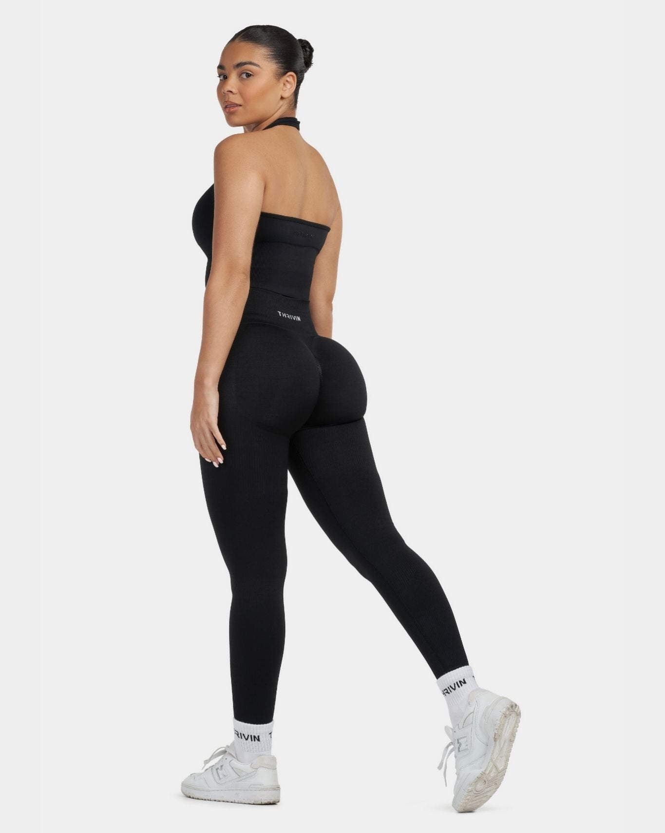 Sculptv2 Ribbed Contour Leggings - Pure Black