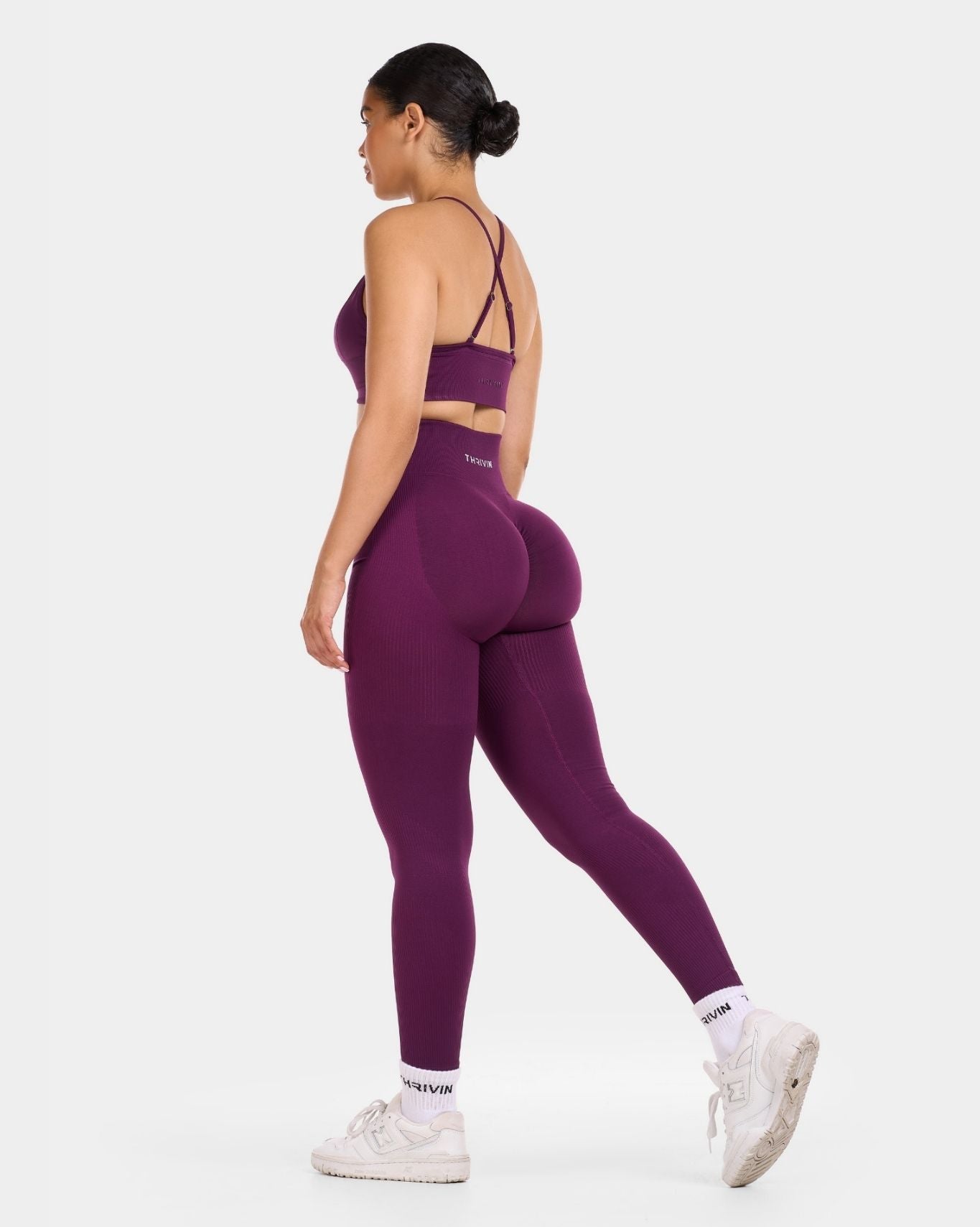 SculptV2 Ribbed Contour Leggings - Plum Leggings