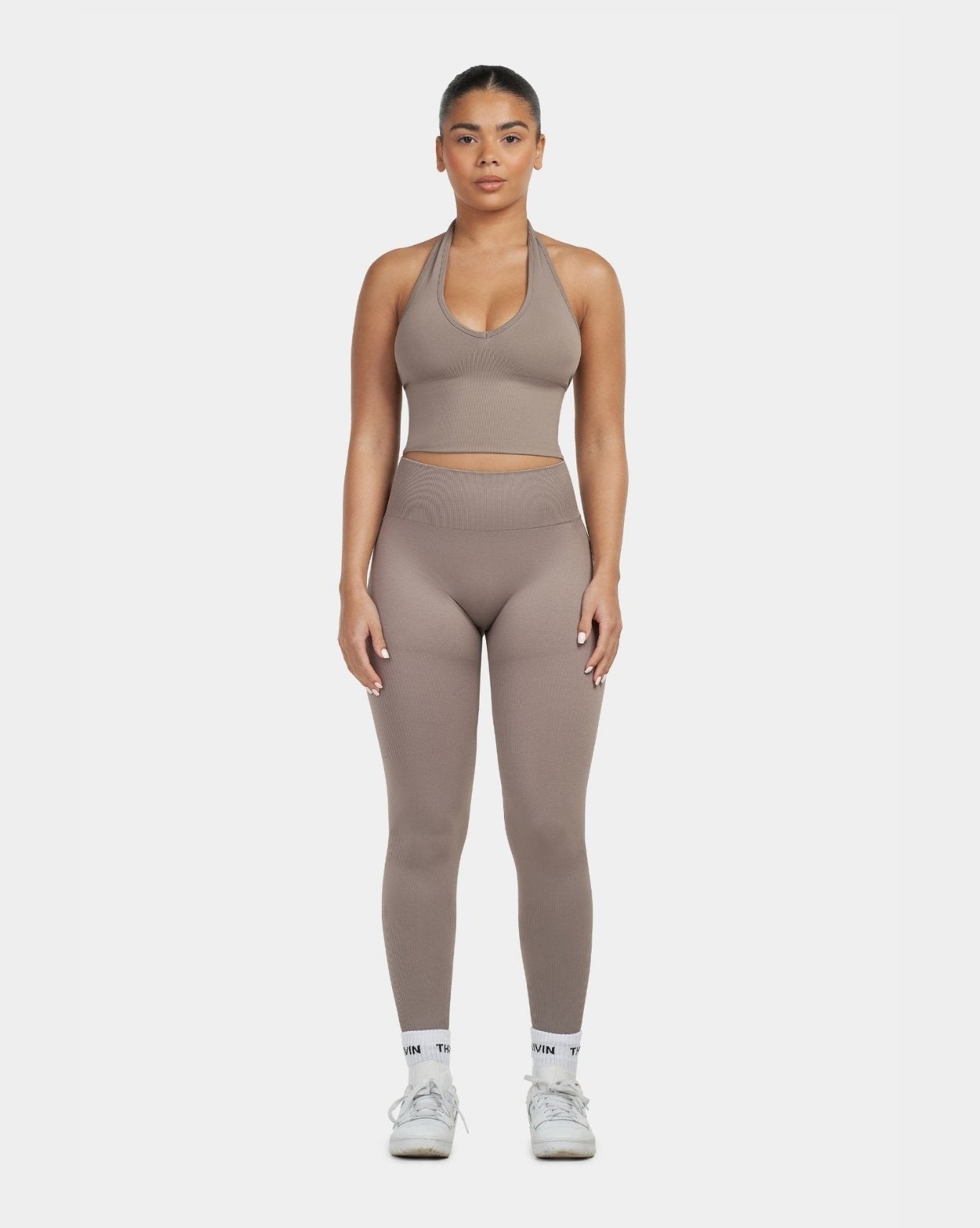 Sculpting Shapewear Top Halterneck | Khaki