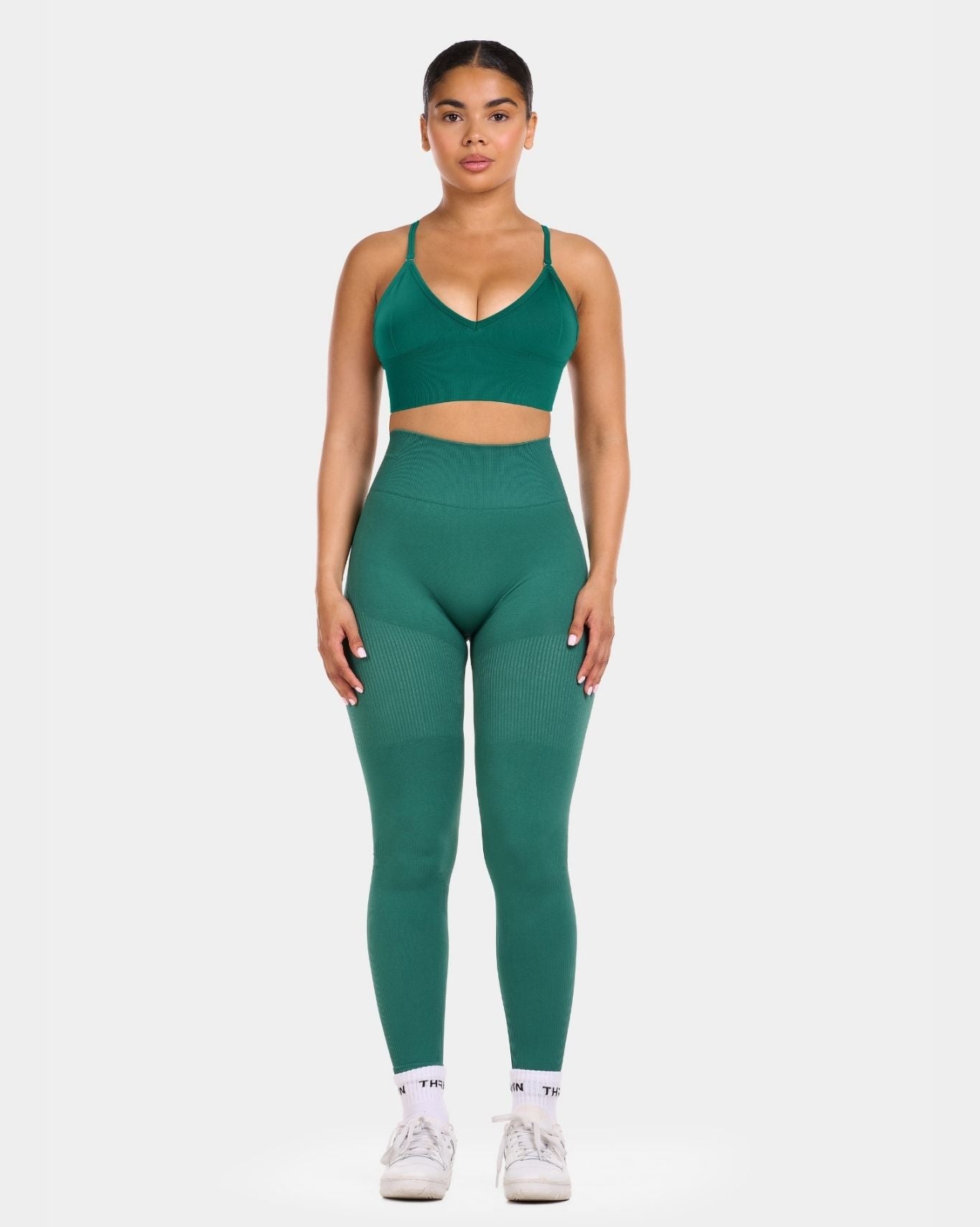 SculptV2 Ribbed Contour Leggings - Emerald Green