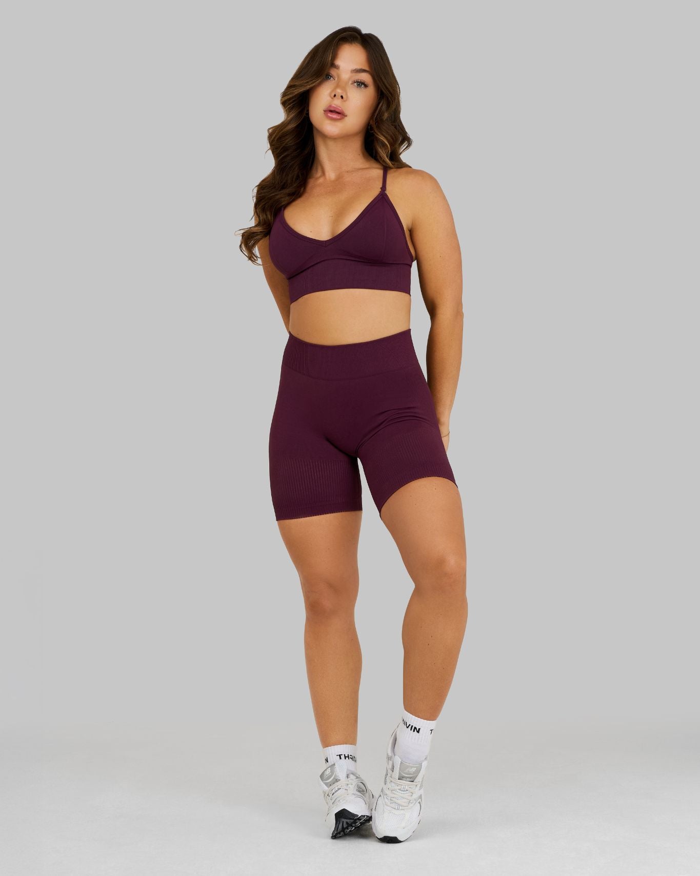 Elevate Ribbed Contour Shorts | Winter Plum