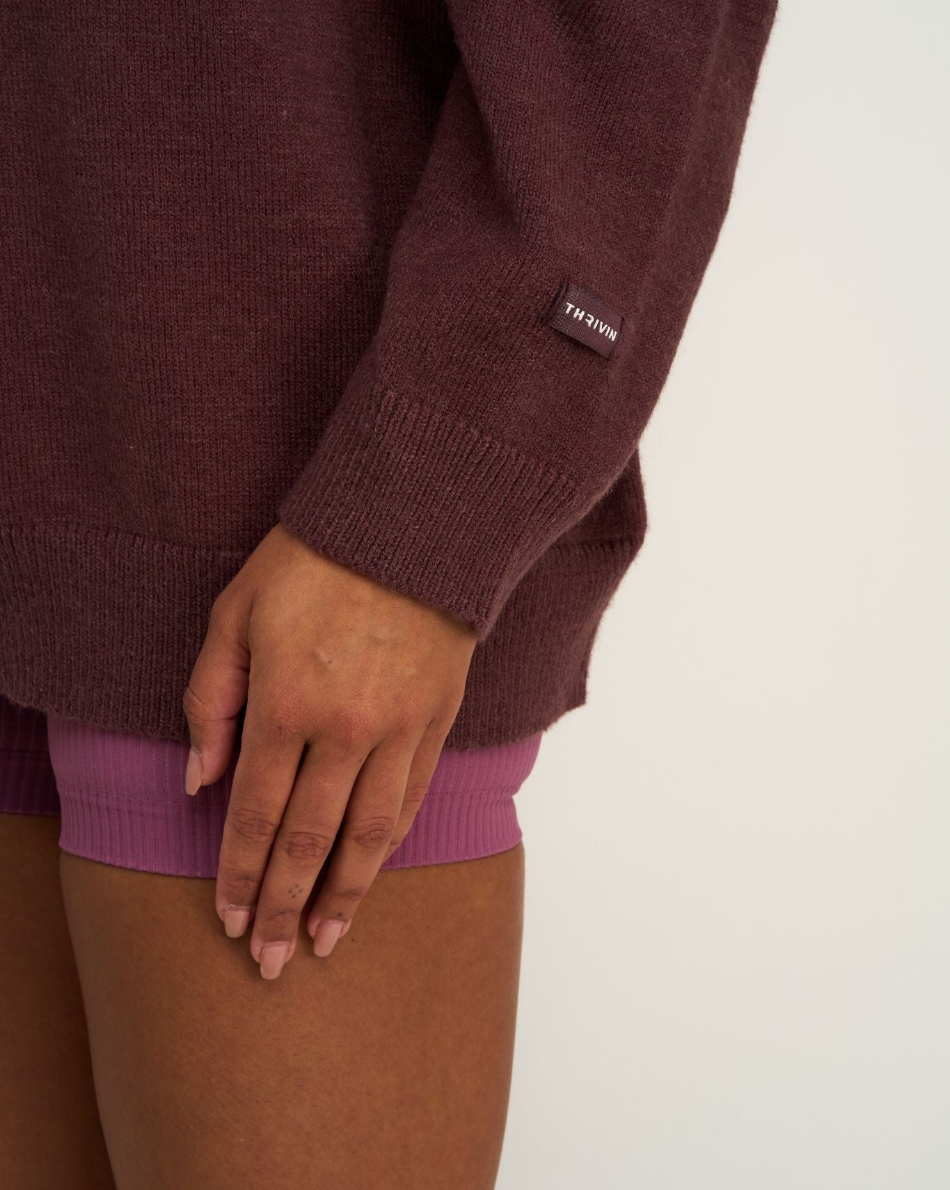 Off Shoulder Sweater | Dark Mauve