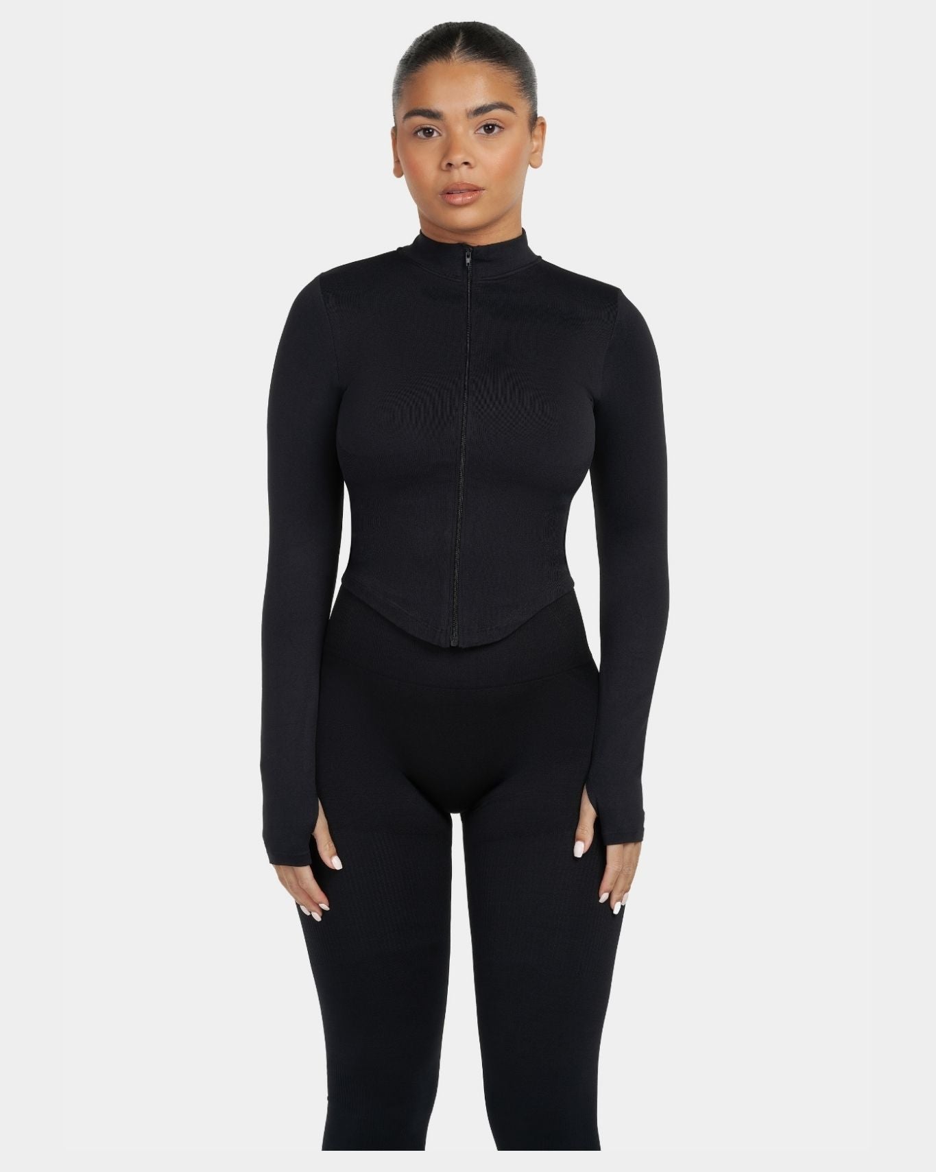 Sculptv2 Ribbed Contour Leggings - Pure Black