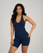 Elevate Sculpting Shapewear Top Halterneck | Midnight Navy