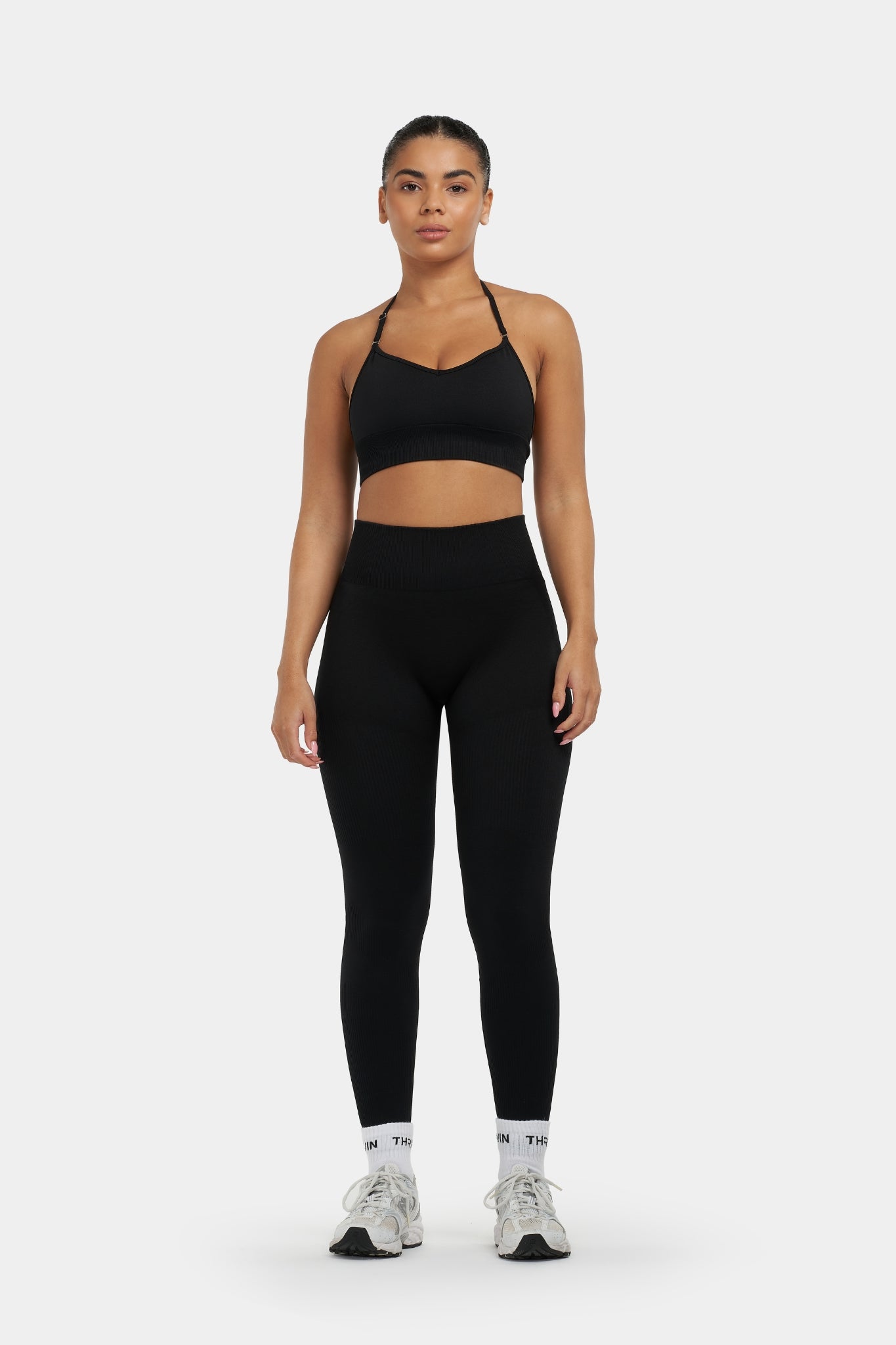 Sculptv2 Ribbed Contour Leggings - Pure Black