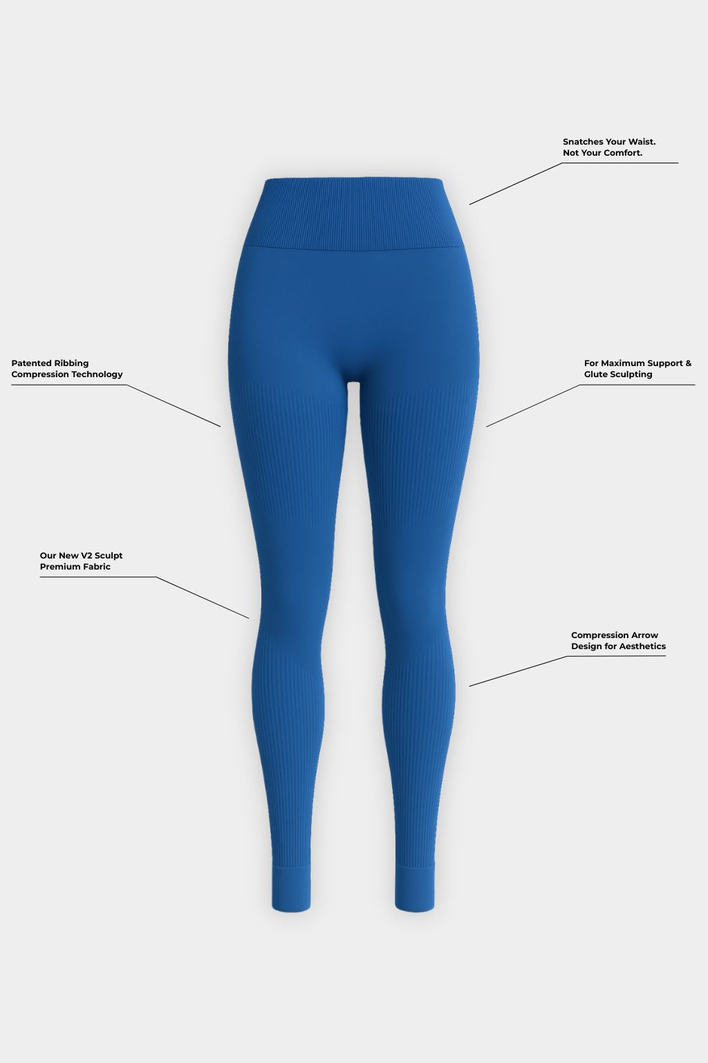 SculptV2 Ribbed Contour Leggings - Deep sea