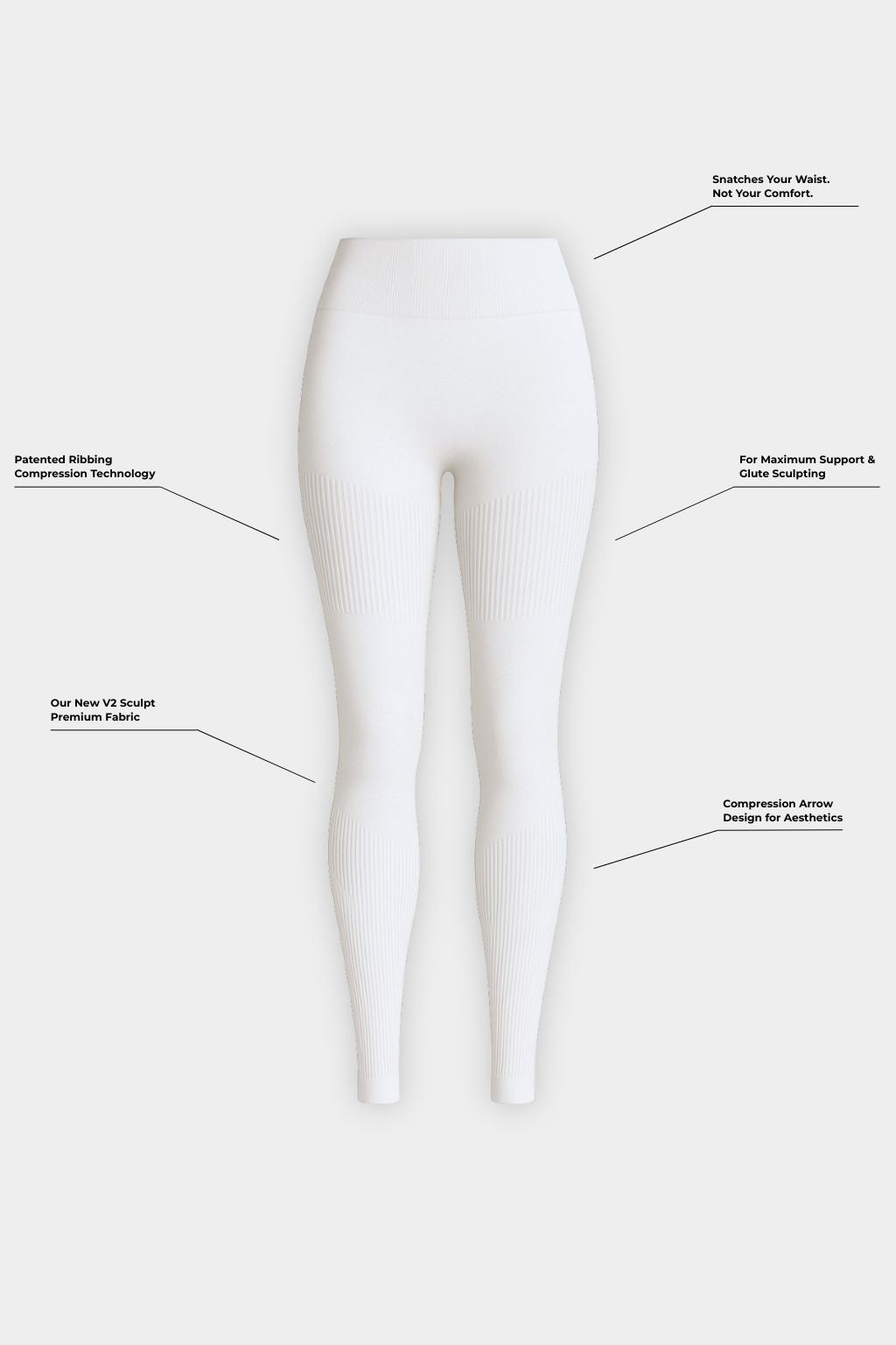 SculptV2 Ribbed Contour Legging - Stone Grey