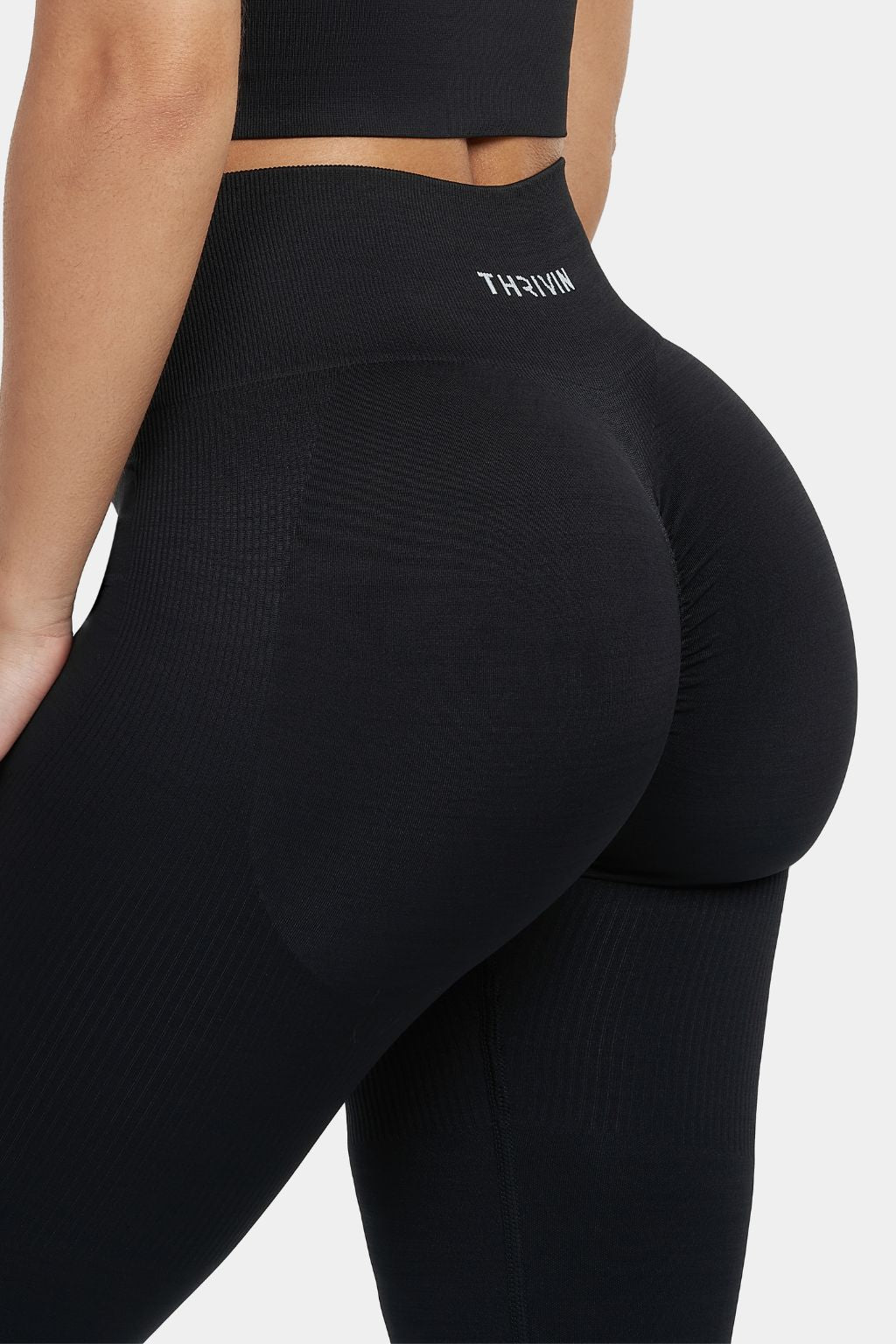 Sculptv2 Ribbed Contour Leggings - Pure Black
