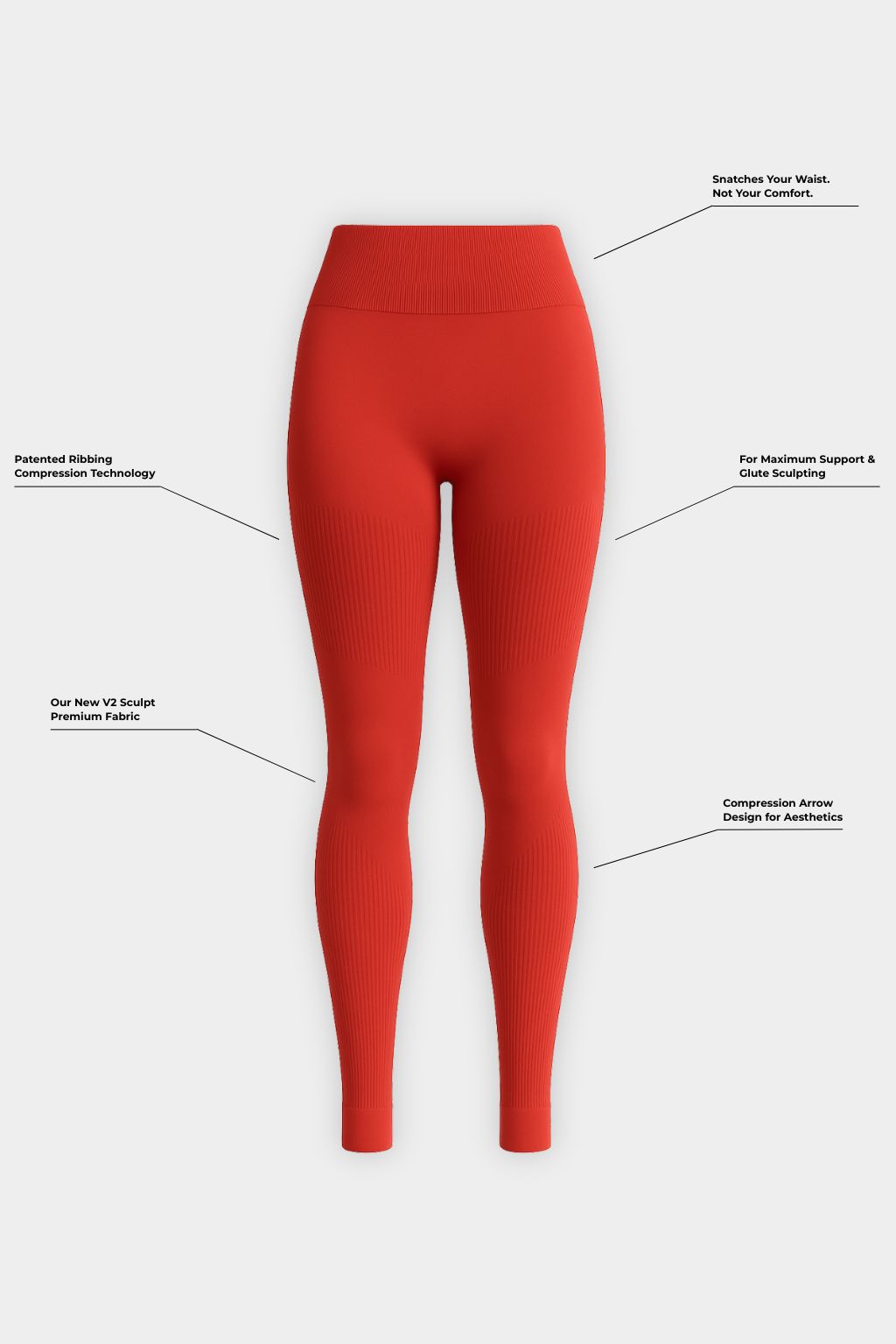 SculptV2 Ribbed Contour Leggings | Cherry Spice