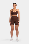 Seamless Sculpt Ribbed Contour Shorts | Brown