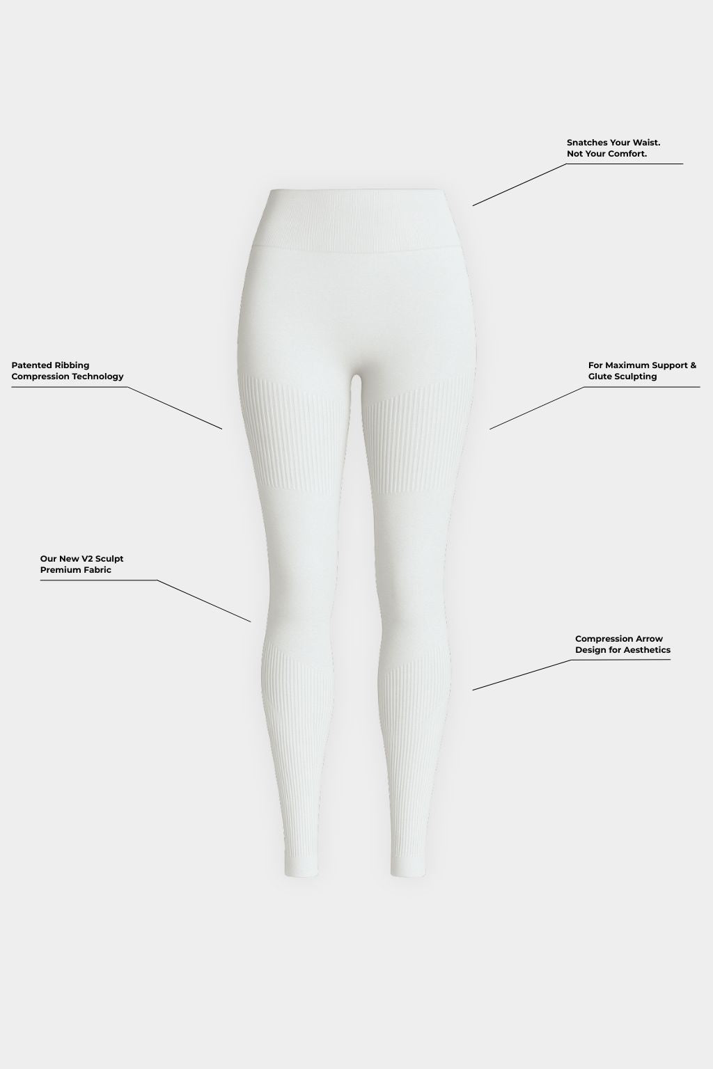 SculptV2 Ribbed Contour Legging - Stone Grey